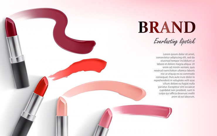 Vector gratuito vector de diseño de lápiz labial de embalaje y muestras de frotis labial