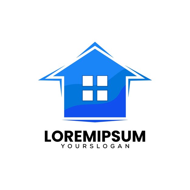 Vector de diseño de logotipo azul hogar