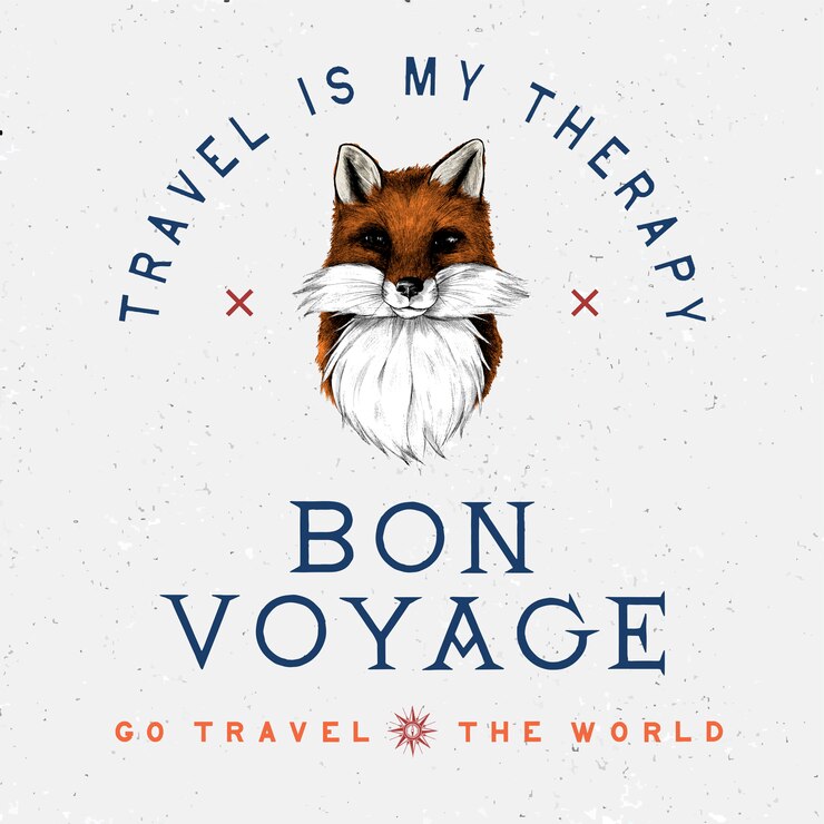 Vector gratuito vector de diseño de logotipo de bon voyage