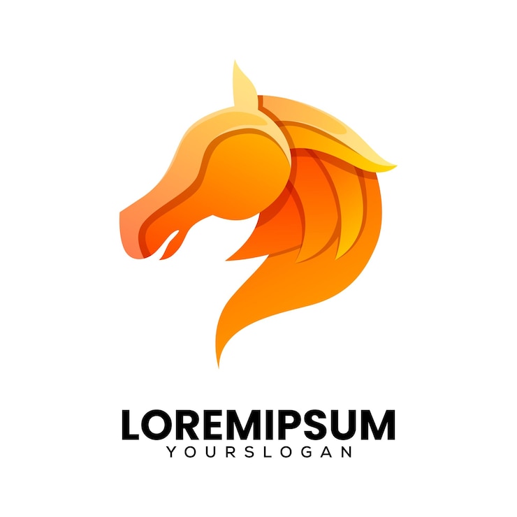 Vector gratuito vector de diseño de logotipo de caballo colorido