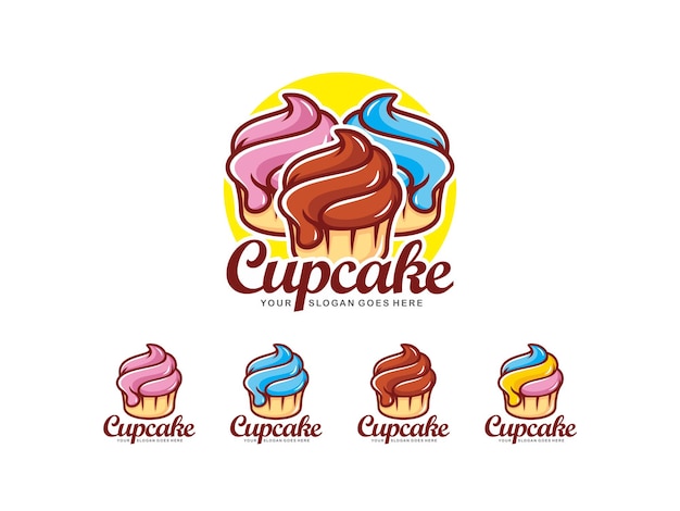Vector de diseño de logotipo de cupcake Vector Premium 