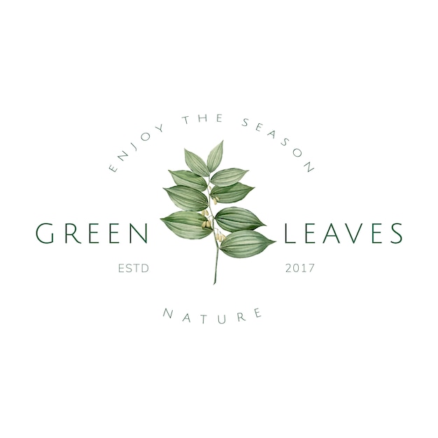 Vector de diseño de logotipo de hojas verdes