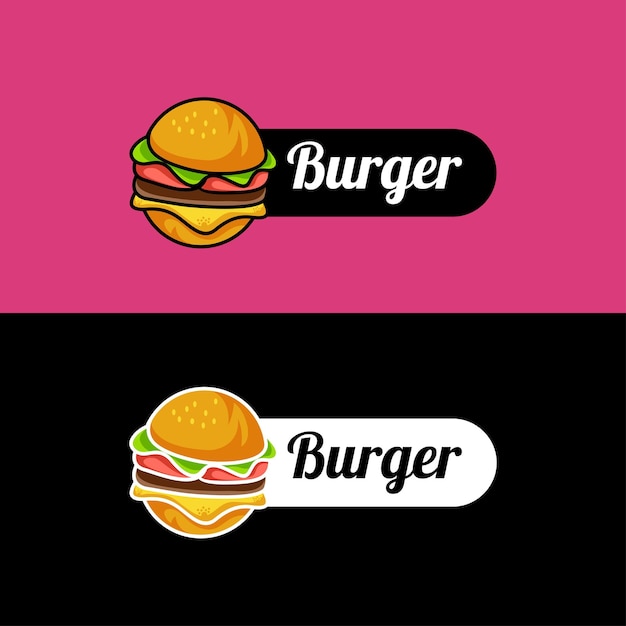 Vector gratuito vector de diseño del logotipo del icono de la hamburguesa