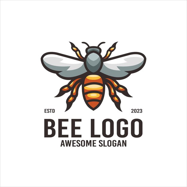 Vector de diseño de logotipo de ilustración de abeja