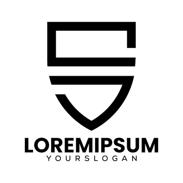 Vector de diseño del logotipo de la letra s del escudo