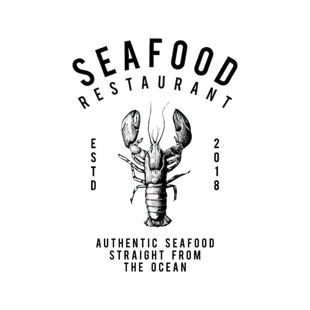 Vector de diseño de logotipo de restaurante de mariscos