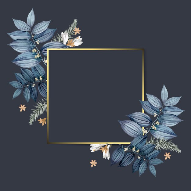 Vector de diseño de marco floral vacío