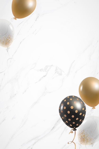 Vector de diseño de marco de globos elegante