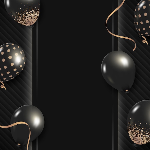 Vector de diseño de marco de globos de fiesta Glitz