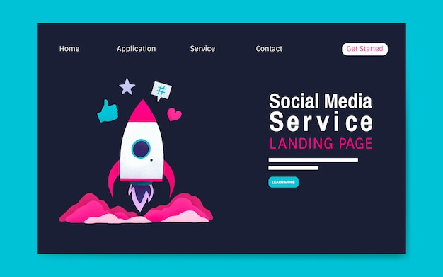 Vector de diseño de página de aterrizaje de servicio de medios sociales