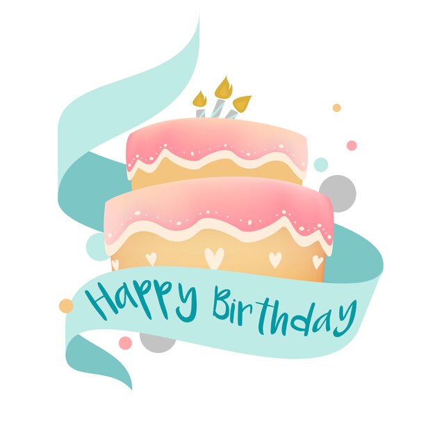 Vector de diseño de pastel de feliz cumpleaños