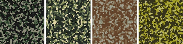Vector de diseño de patrón de conjunto de fondo de camuflaje 4
