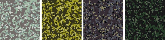 Vector de diseño de patrón de conjunto de fondo de camuflaje 4