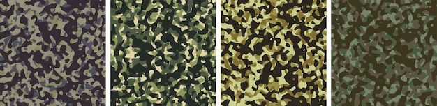 Vector de diseño de patrón de conjunto de fondo de camuflaje 4