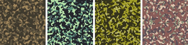 Vector gratuito vector de diseño de patrón de conjunto de fondo de camuflaje 4