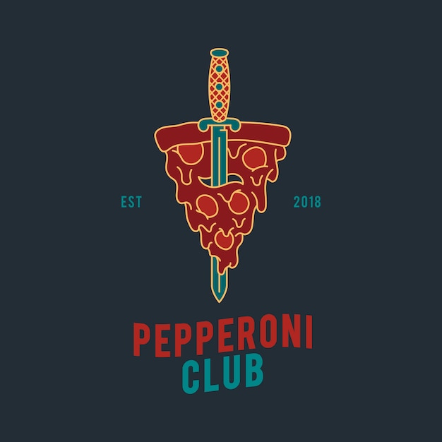 Vector gratuito vector de diseño de pizza de pepperoni