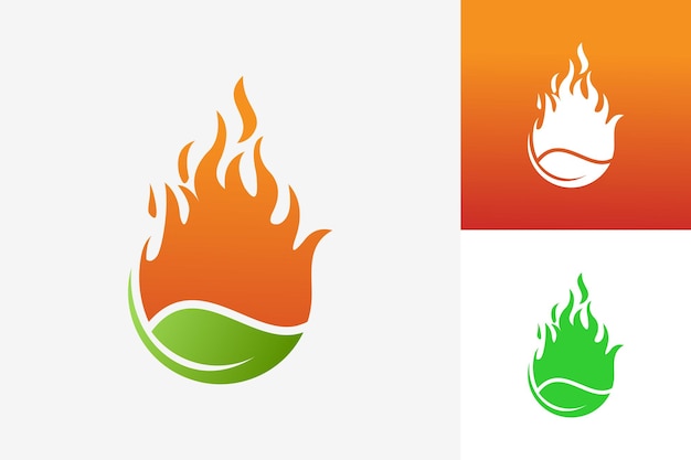 Vector de diseño de plantilla de logotipo de fuego de hoja, emblema, concepto de diseño, símbolo creativo, icono