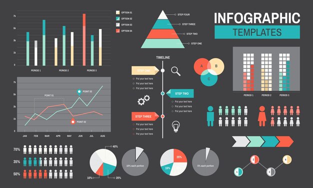 Vector de diseño de plantillas de infografía