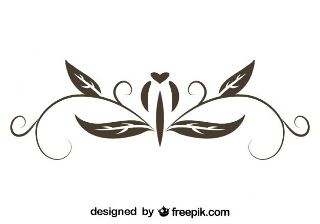 Vector gratuito vector de diseño retro caligráfico de tallos y hojas