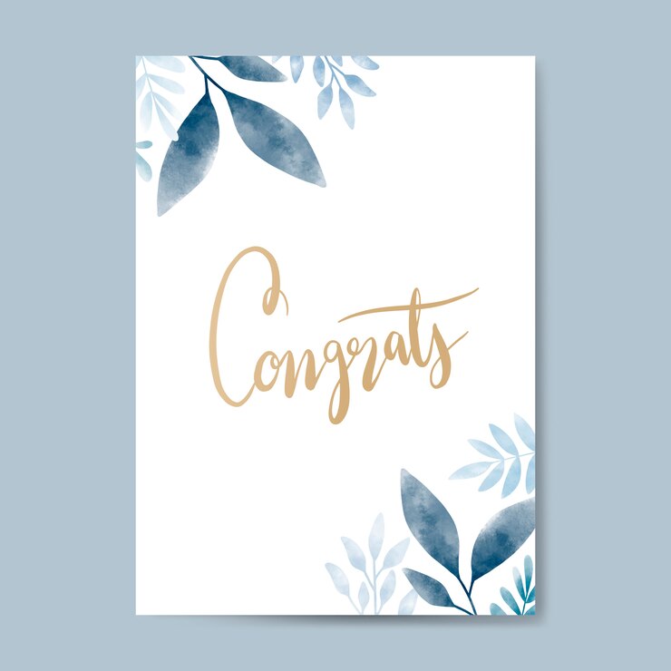 Vector gratuito vector de diseño de tarjeta acuarela felicitaciones