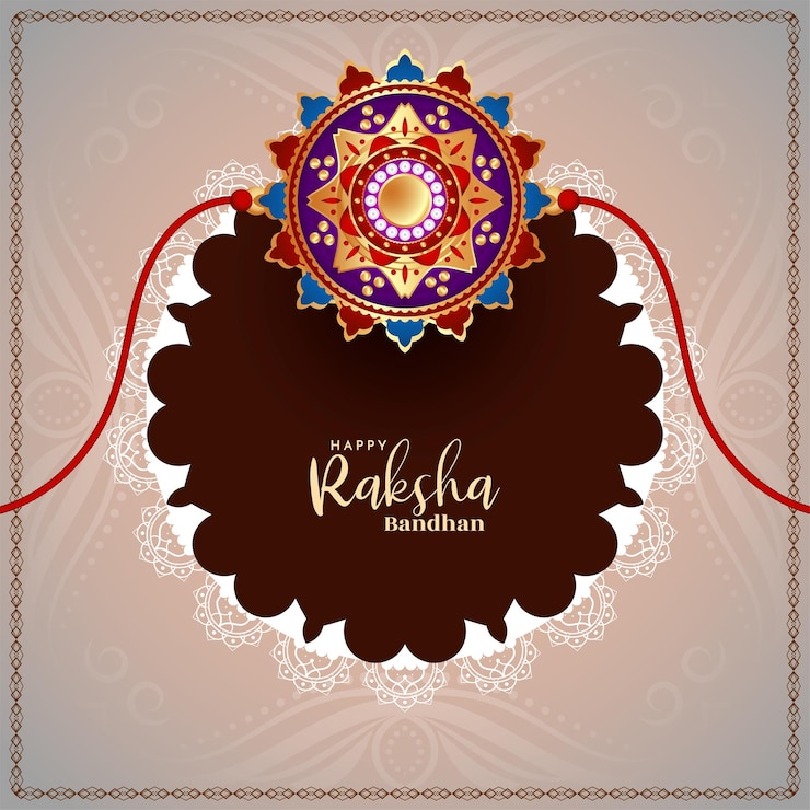 Vector gratuito vector de diseño de tarjeta de felicitación de celebración de festival raksha bandhan feliz