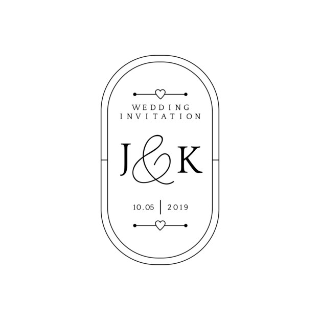 Vector de diseño de tarjeta de invitación de boda