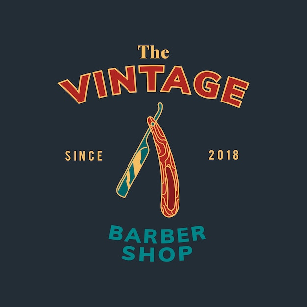 Vector de diseño de texto Vintage barber shop