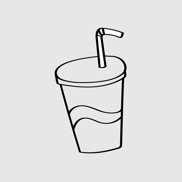 Vector de doodle de bebida fría para llevar