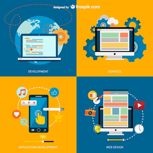 Vector de e-business con dispositivos electrónicos