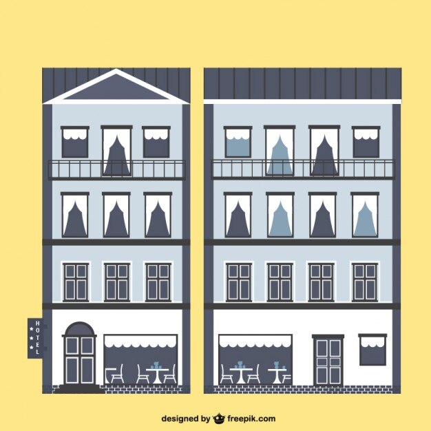 Vector edificio de hotel