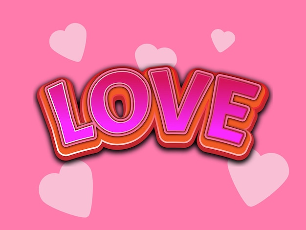 Vector editable de efecto de texto de amor