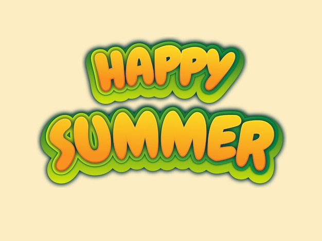 Vector editable de efecto de texto feliz verano