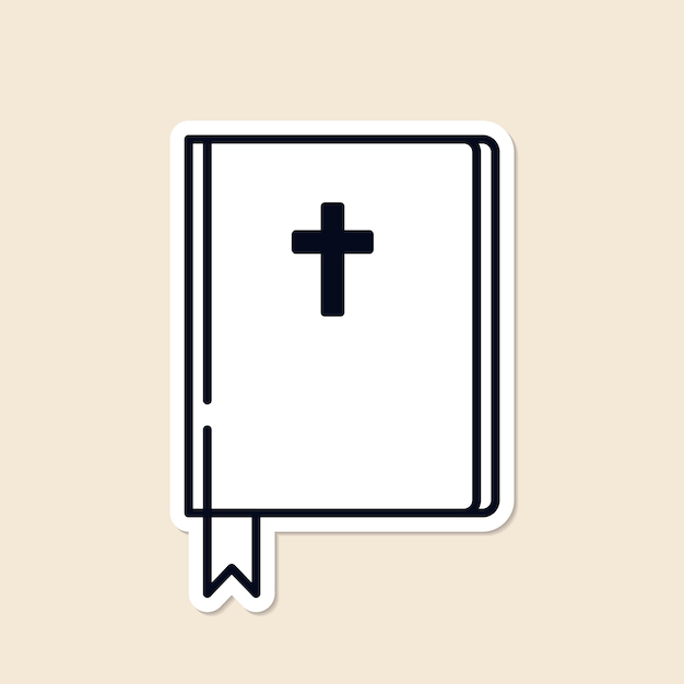 El vector de elemento de diseño de etiqueta de la santa biblia