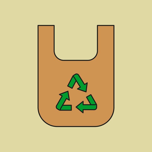 Vector de elemento de diseño de icono de entorno de bolsa de reciclaje