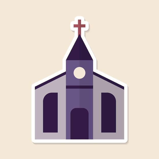 Vector gratuito vector de elemento de diseño de lugar de culto de la iglesia