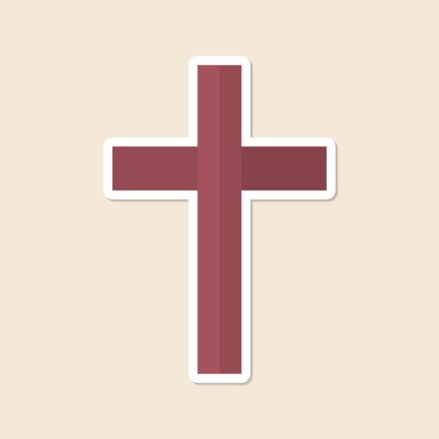 El vector de elemento de diseño de pegatina cruzada cristiana