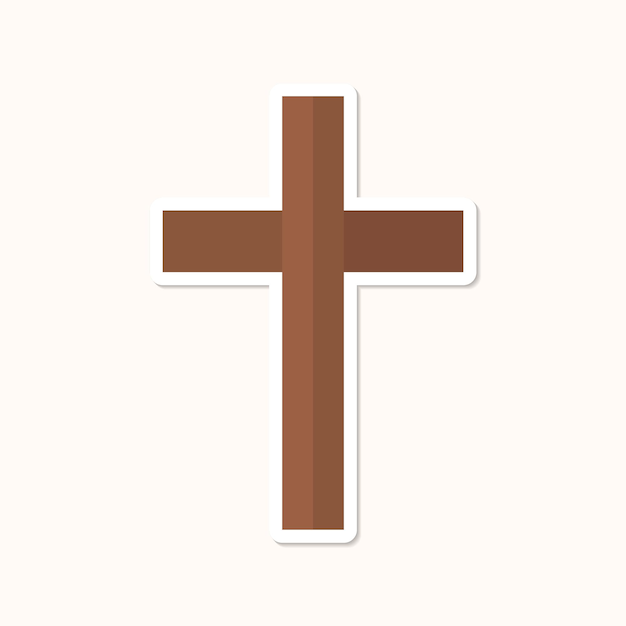 El vector de elemento de diseño de pegatina cruzada cristiana