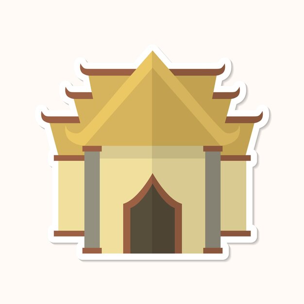 Vector de elemento de diseño de pegatina de templo budista