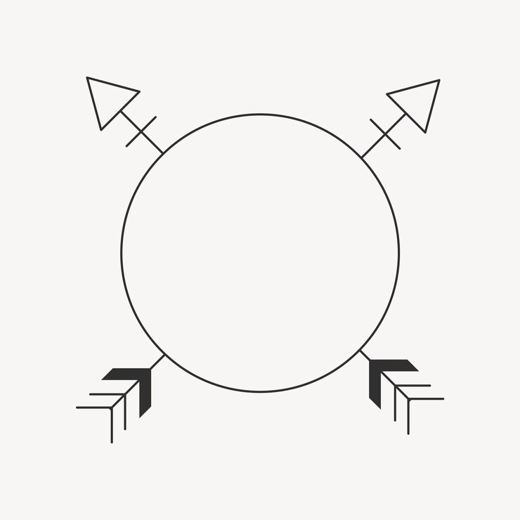 Vector gratuito vector de elemento de logotipo de marco de flecha cruzada estética, diseño simple de boho