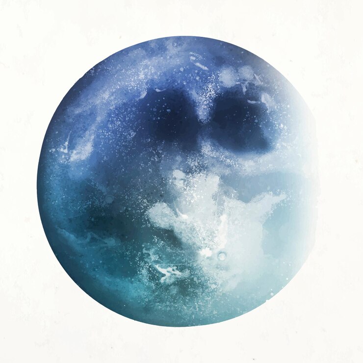 Vector gratuito vector de elemento de luna azul en fondo blanco