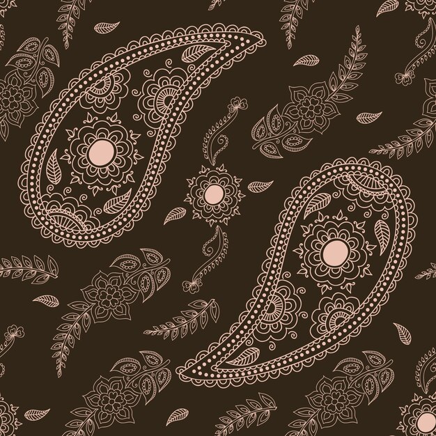 Vector elemento de patrón transparente floral en estilo árabe. Patrón arabesco. Ornamento étnico del este. Textura elegante para los fondos.