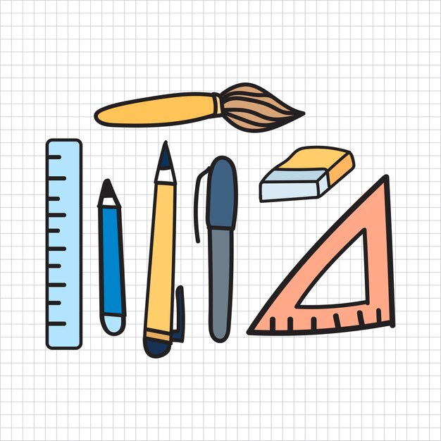 Vector de estilo de doodle de papelería