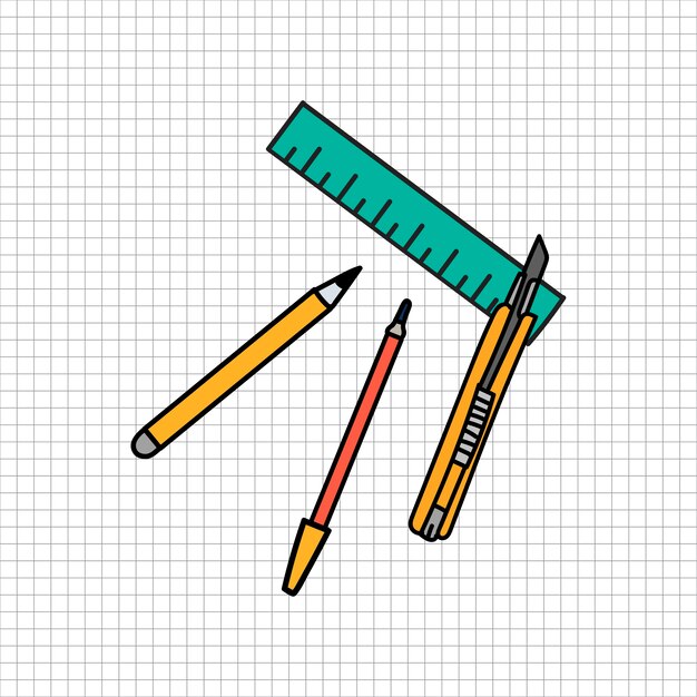 Vector de estilo de doodle de papelería