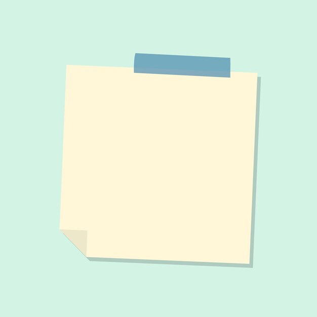 Vector de etiqueta de diario de papel de carta amarillo pastel