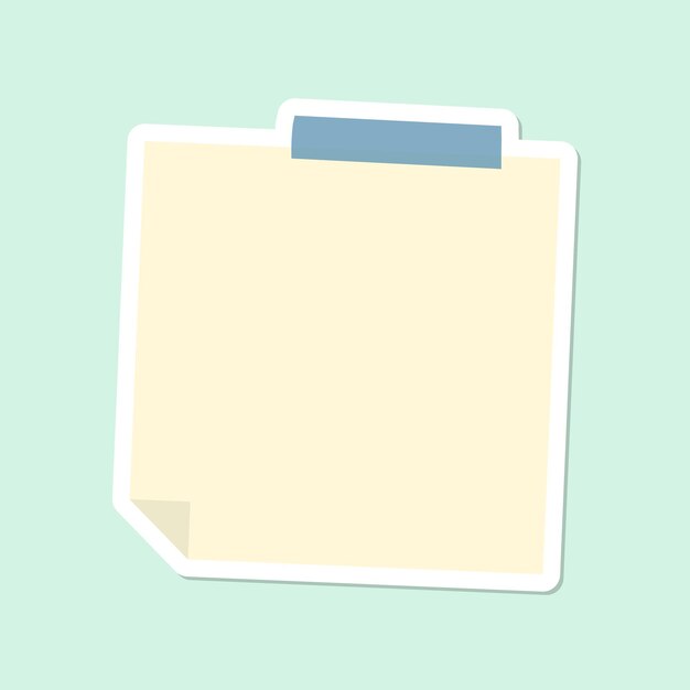 Vector de etiqueta de diario de papel de carta amarillo pastel