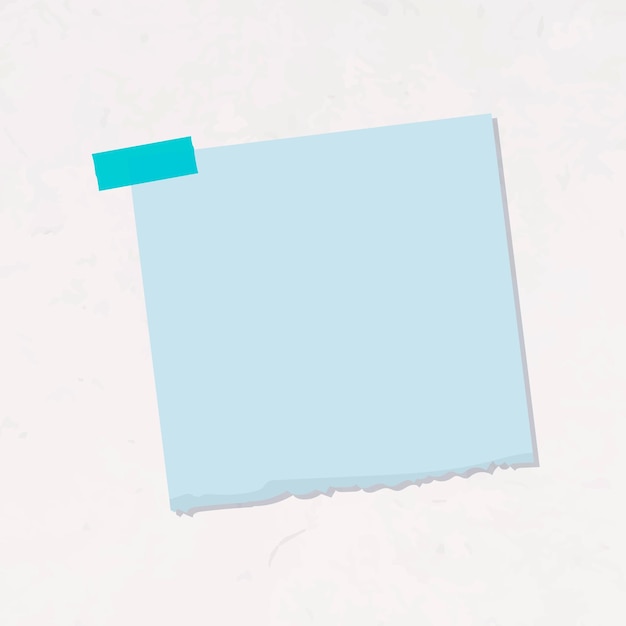 Vector de etiqueta de diario de papel de carta azul claro en blanco