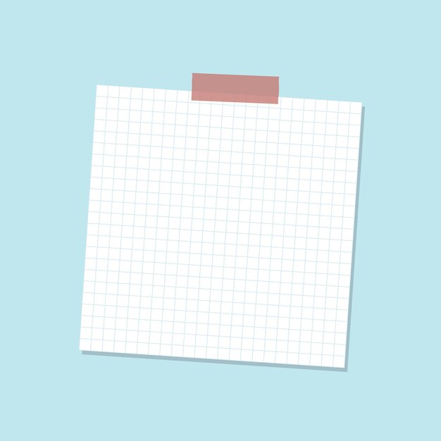 Vector de etiqueta de diario de papel de carta de cuadrícula blanca