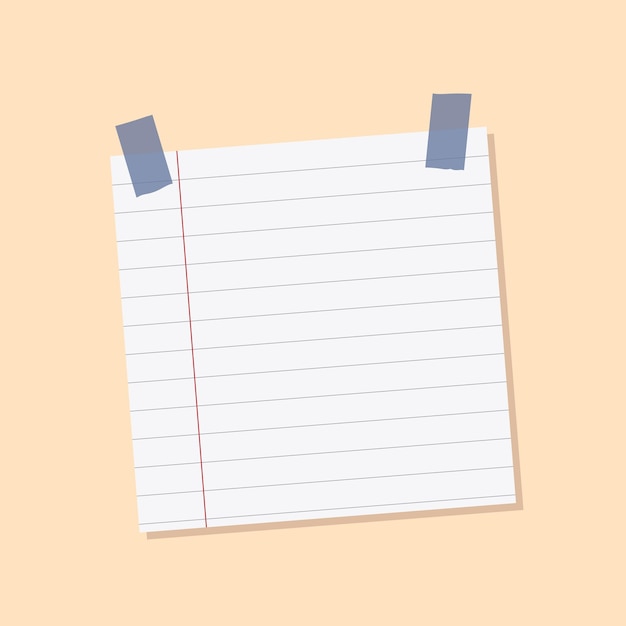 Vector de etiqueta de diario de papel de carta forrado gris