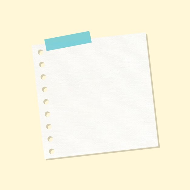 Vector de etiqueta de diario de papel de carta perforado con agujero beige