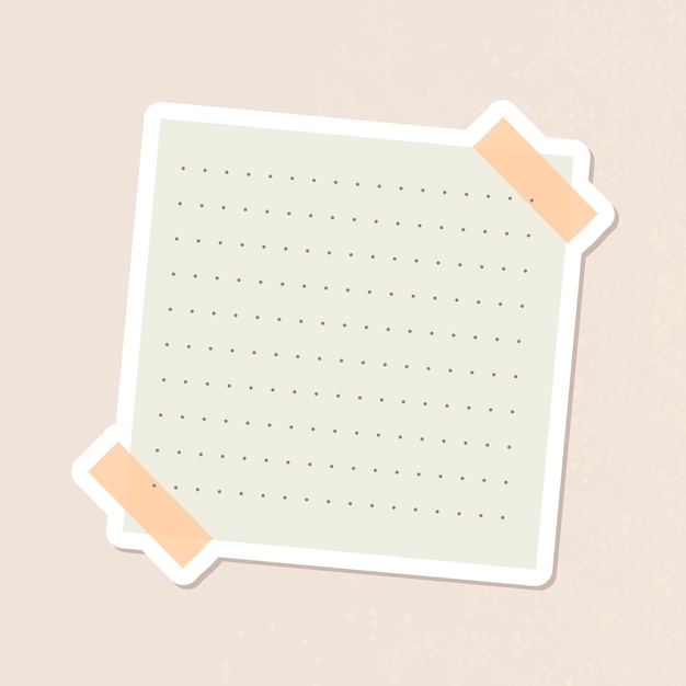 Vector de etiqueta de diario de papel de carta punteado beige